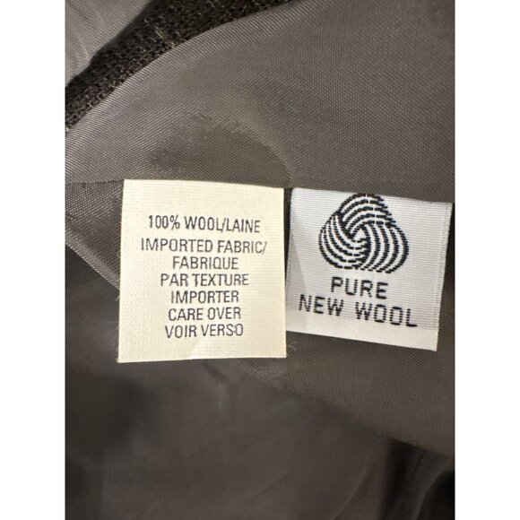 Anne Klein II Womens Brown Plaid Wool Blazer 24W Double-Breasted Tall Plus - Picture 14 of 16